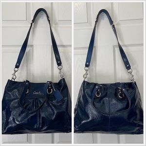 NWOT Coach Ashley Patent Cobalt Carry All Crossbody Handbag